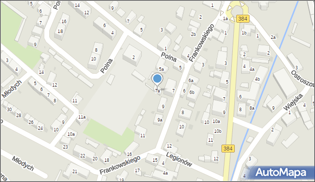 Bielawa, Frankowskiego Stefana, kmdr., 7a, mapa Bielawa