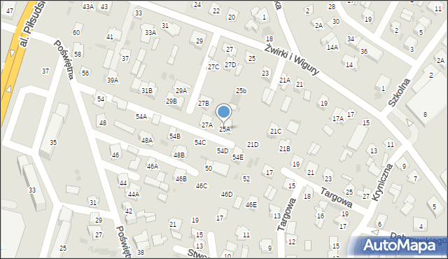 Bielsk Podlaski, Franciszka Żwirki i Stanisława Wigury, 25A, mapa Bielsk Podlaski