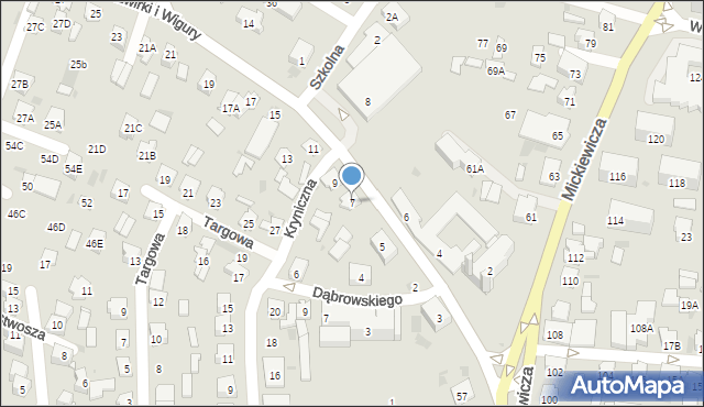 Bielsk Podlaski, Franciszka Żwirki i Stanisława Wigury, 7, mapa Bielsk Podlaski