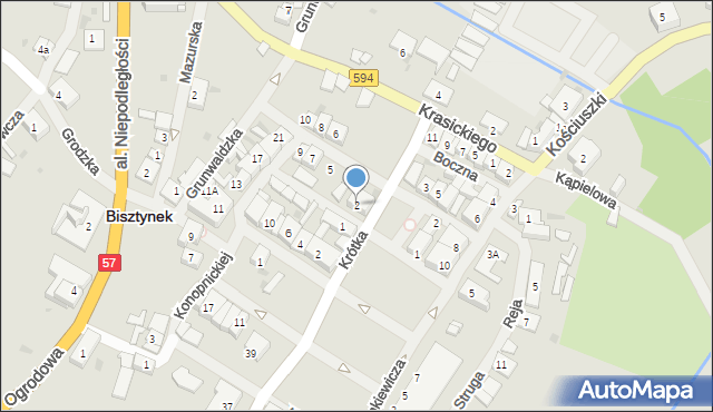 Bisztynek, Fryzjerska, 2, mapa Bisztynek