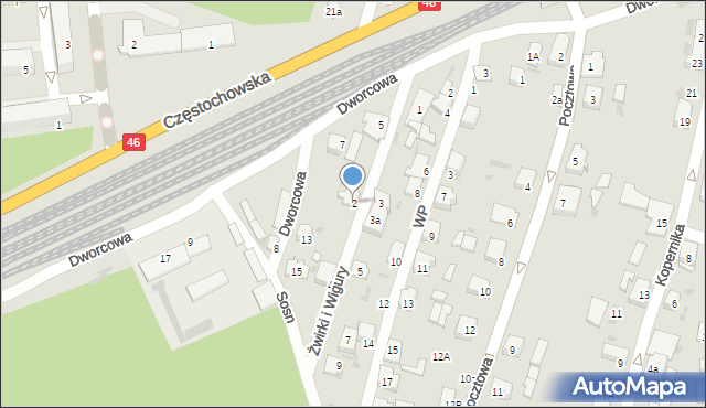 Blachownia, Franciszka Żwirki i Stanisława Wigury, 2, mapa Blachownia