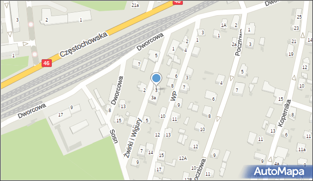 Blachownia, Franciszka Żwirki i Stanisława Wigury, 3, mapa Blachownia