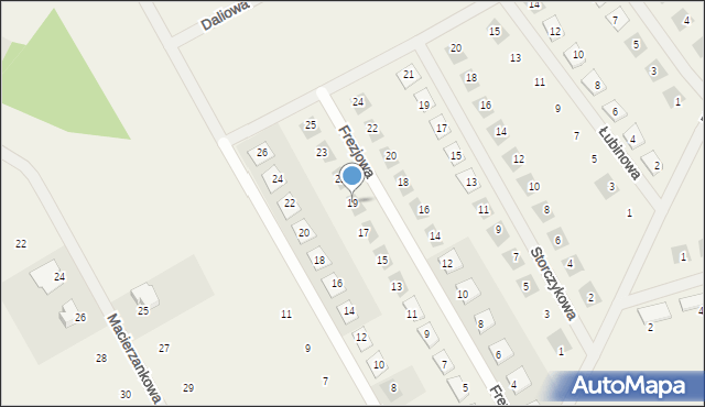 Bolechówko, Frezjowa, 19, mapa Bolechówko