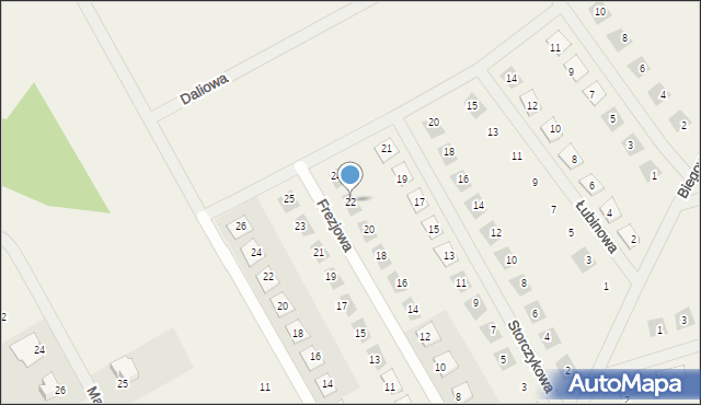 Bolechówko, Frezjowa, 22, mapa Bolechówko