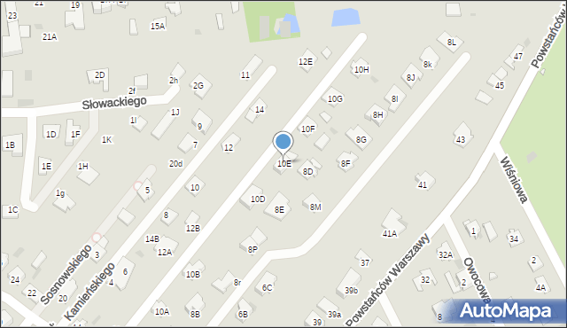 Brwinów, Franciszka Żwirki i Stanisława Wigury, 10E, mapa Brwinów
