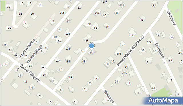 Brwinów, Franciszka Żwirki i Stanisława Wigury, 6C, mapa Brwinów