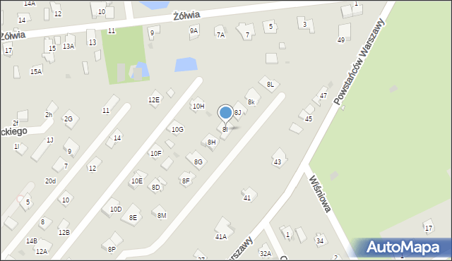 Brwinów, Franciszka Żwirki i Stanisława Wigury, 8I, mapa Brwinów