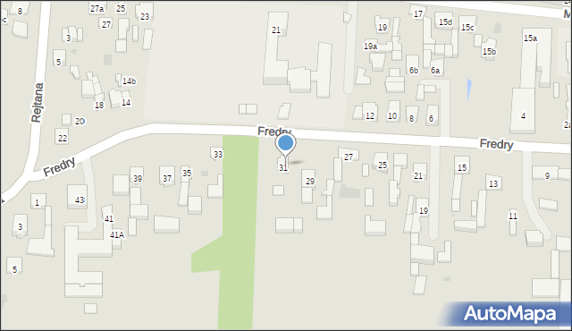 Brzeziny, Fredry Aleksandra, 31a, mapa Brzeziny