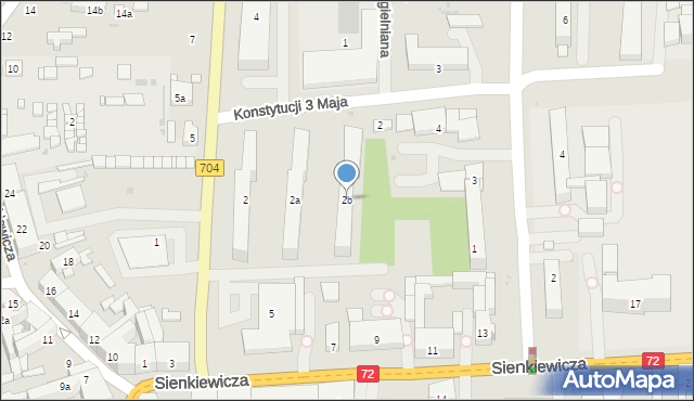 Brzeziny, Frycza-Modrzewskiego Andrzeja, 2b, mapa Brzeziny