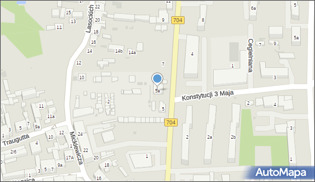 Brzeziny, Frycza-Modrzewskiego Andrzeja, 5a, mapa Brzeziny