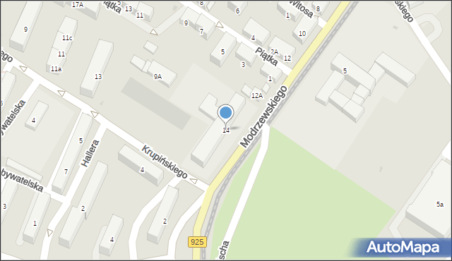 Bytom, Frycza-Modrzewskiego Andrzeja, 14, mapa Bytomia