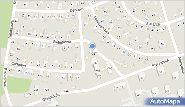 Bytom, Francuska, 70E, mapa Bytomia