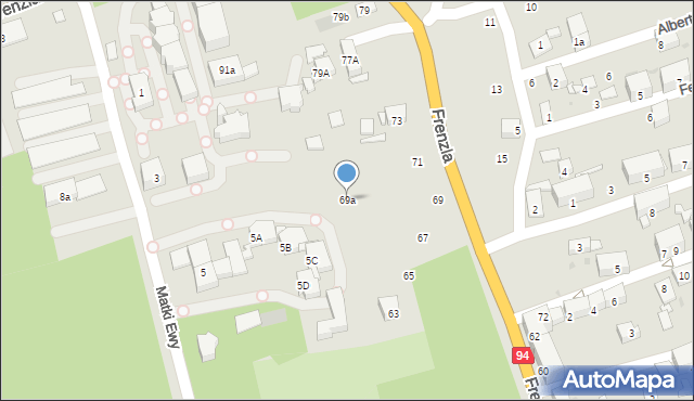 Bytom, Frenzla Jana, ks., 69a, mapa Bytomia