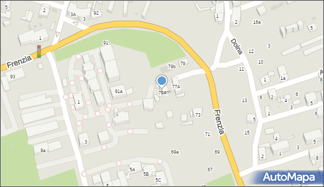 Bytom, Frenzla Jana, ks., 79A, mapa Bytomia