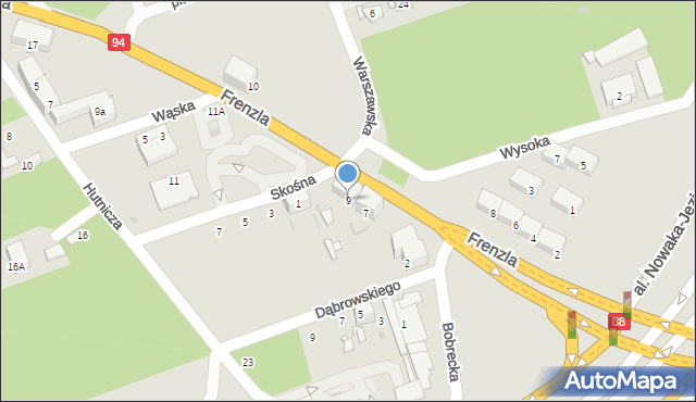 Bytom, Frenzla Jana, ks., 9, mapa Bytomia