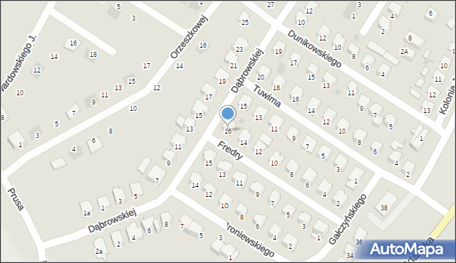 Bytów, Fredry Aleksandra, 16, mapa Bytów