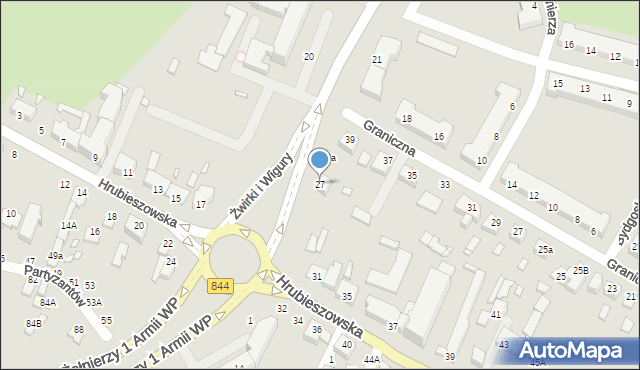 Chełm, Franciszka Żwirki i Stanisława Wigury, 27, mapa Chełma