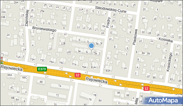 Chełm, Fredry Aleksandra, 3b, mapa Chełma