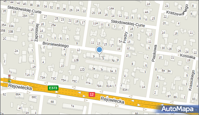 Chełm, Fredry Aleksandra, 3k, mapa Chełma