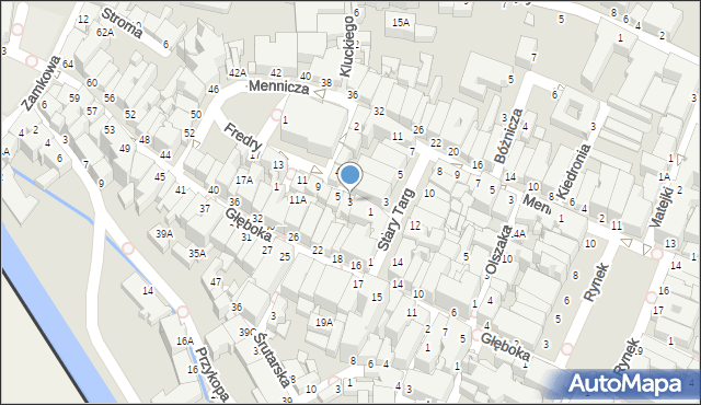 Cieszyn, Fredry Aleksandra, 3, mapa Cieszyna