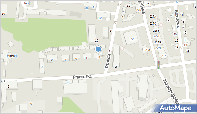 Czeladź, Francuska, 13, mapa Czeladź