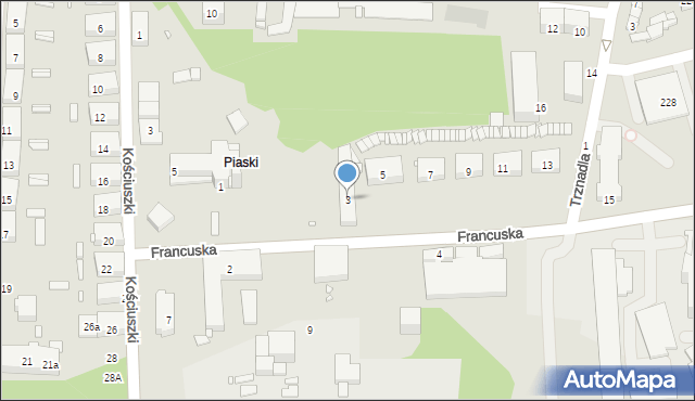Czeladź, Francuska, 3, mapa Czeladź