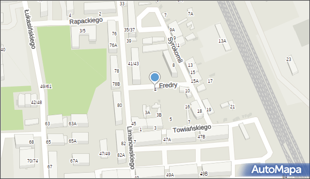 Częstochowa, Fredry Aleksandra, 4, mapa Częstochowy