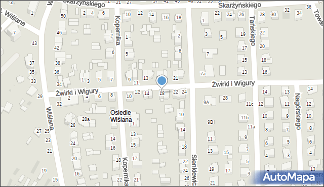 Dęblin, Franciszka Żwirki i Stanisława Wigury, 18, mapa Dęblin