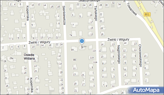 Dęblin, Franciszka Żwirki i Stanisława Wigury, 28, mapa Dęblin