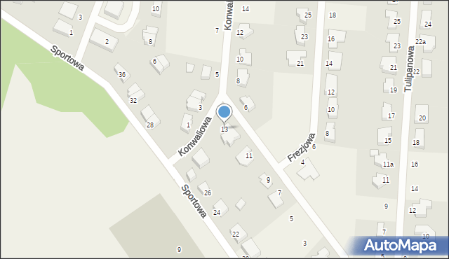 Dobra, Frezjowa, 13, mapa Dobra