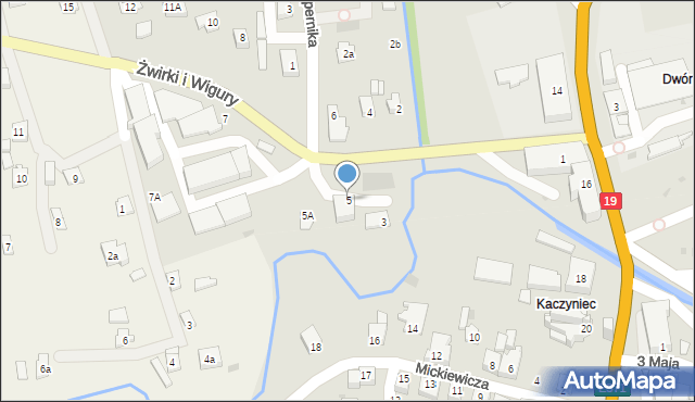 Dukla, Franciszka Żwirki i Stanisława Wigury, 5, mapa Dukla