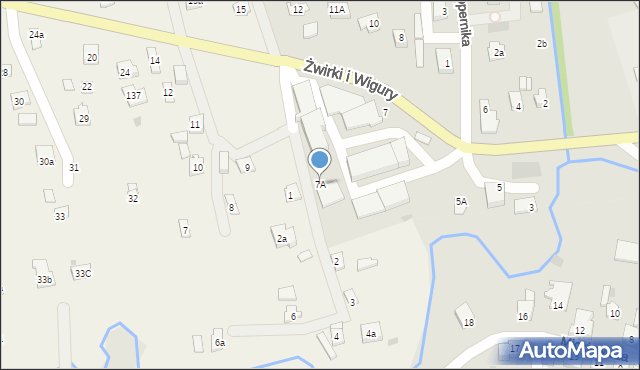 Dukla, Franciszka Żwirki i Stanisława Wigury, 7A, mapa Dukla