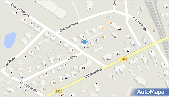 Działdowo, Franciszka Żwirki i Stanisława Wigury, 2, mapa Działdowo