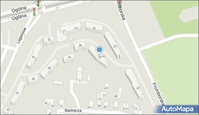 Elbląg, Fromborska, 21, mapa Elbląga