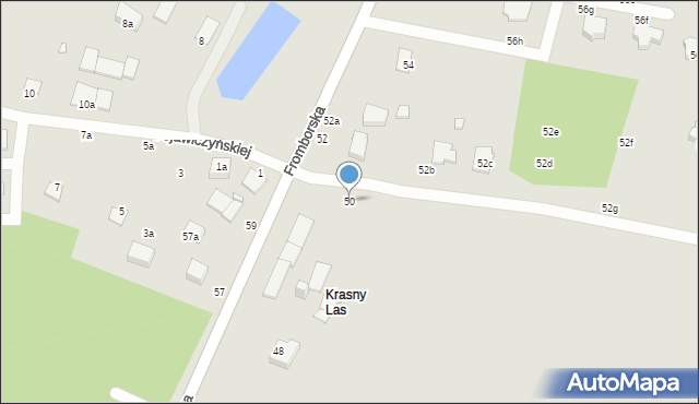 Elbląg, Fromborska, 50, mapa Elbląga