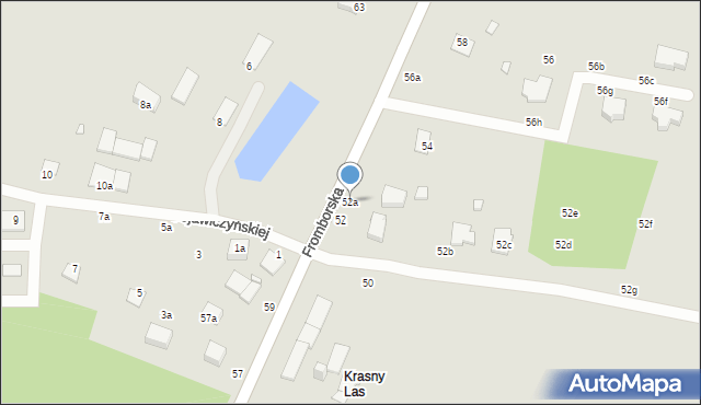 Elbląg, Fromborska, 52a, mapa Elbląga