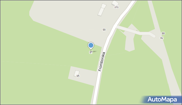 Elbląg, Fromborska, 97, mapa Elbląga