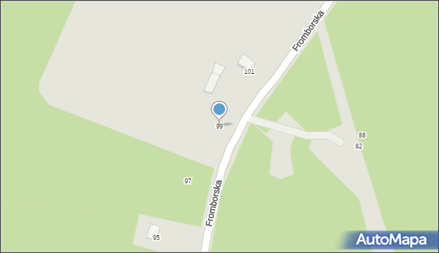 Elbląg, Fromborska, 99, mapa Elbląga