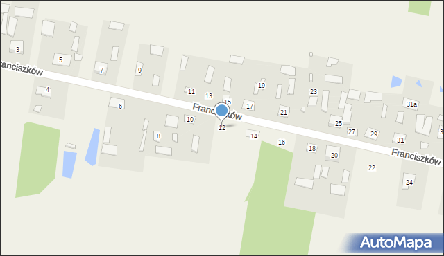 Franciszków, Franciszków, 12, mapa Franciszków