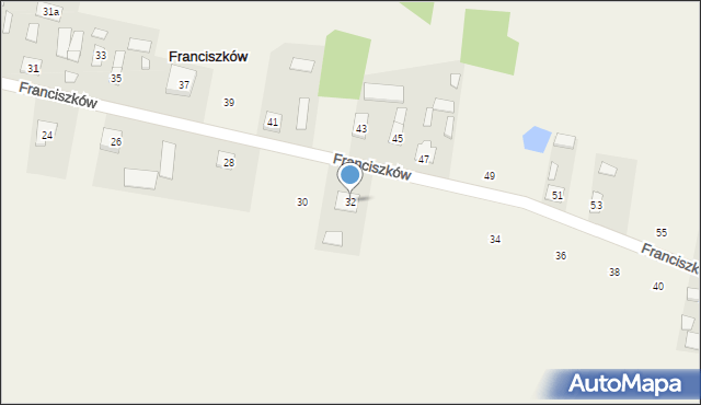 Franciszków, Franciszków, 32, mapa Franciszków