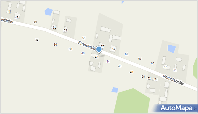 Franciszków, Franciszków, 42a, mapa Franciszków