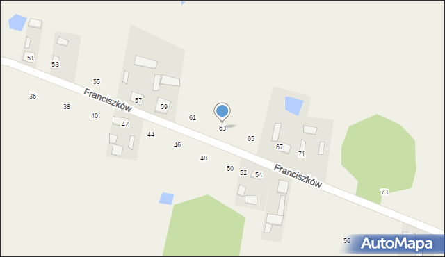 Franciszków, Franciszków, 63, mapa Franciszków