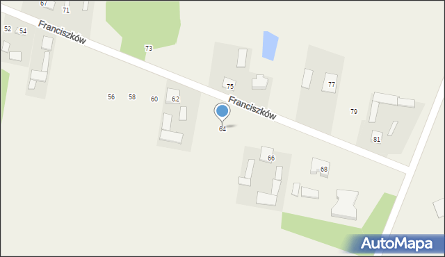 Franciszków, Franciszków, 64, mapa Franciszków