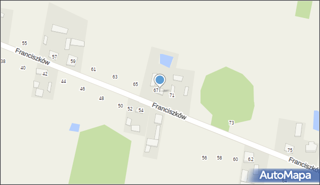 Franciszków, Franciszków, 69, mapa Franciszków