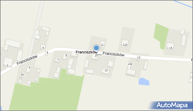 Franciszków, Franciszków, 10, mapa Franciszków