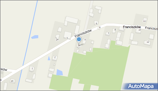 Franciszków, Franciszków, 3A, mapa Franciszków