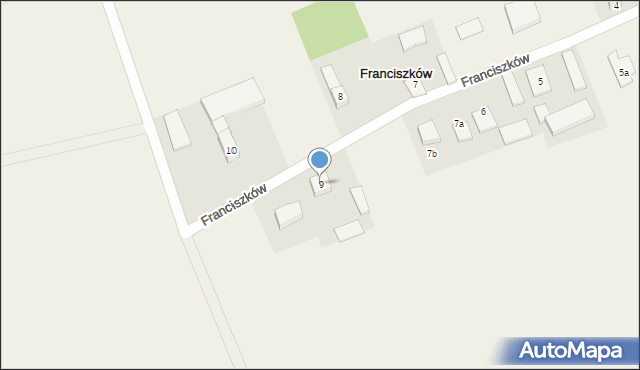 Franciszków, Franciszków, 9, mapa Franciszków