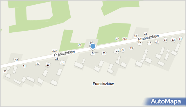 Franciszków, Franciszków, 24, mapa Franciszków