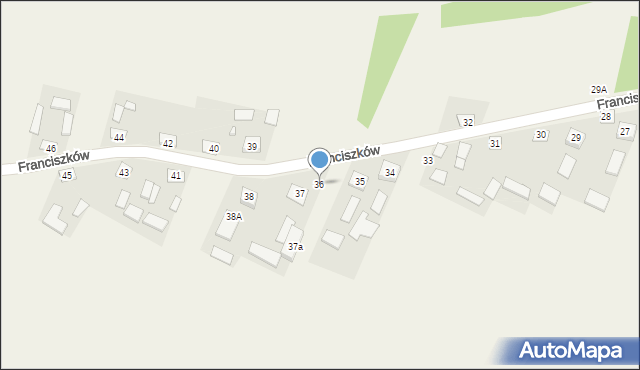 Franciszków, Franciszków, 36, mapa Franciszków