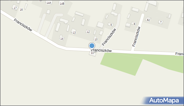 Franciszków, Franciszków, 11, mapa Franciszków
